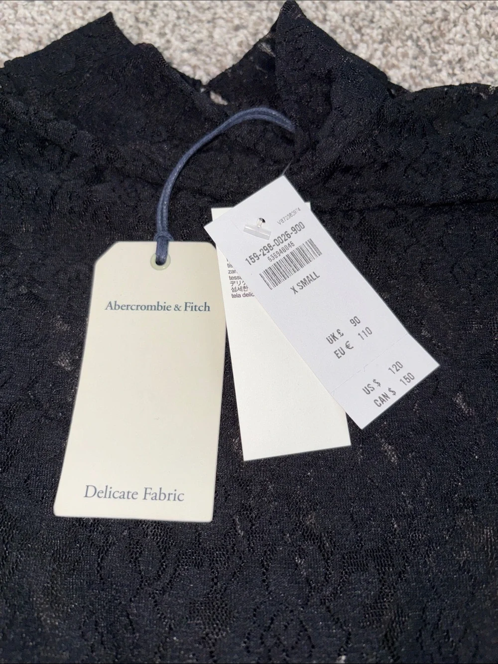 Abercrombie & Fitch Lace Maci Dress in Black NWT